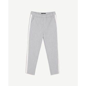 Zara gray chino trousers with white side stripe SM